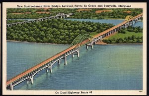 Maryland HAVRE DE GRACE PERRYVILLE New Susquehanna River Bridge Hwy Rte 40 LINEN