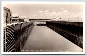 1940's Lock At Pickwick Dam Tennessee TN River Real Photo RPPC Posted Postcard