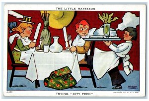 c1910's The Little Hayseeds Trying City Feed Augusta Unposted Vintage Postcard