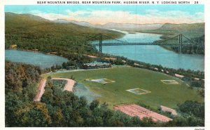 Vintage Postcard Bear Mountain Bridge Park Hudson River Looking North New York