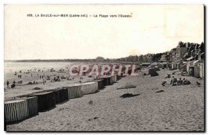 Old Postcard La Baule on Sea The Beach Towards L & # 39Ouest