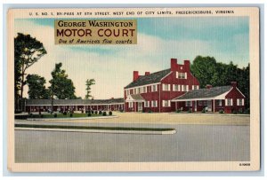 c1940 George Washington Motor Court Restaurant Fredericksburg Virginia Postcard