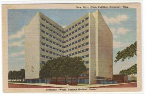 Mayo Clinic Hospital Rochester Minnesota linen postcard