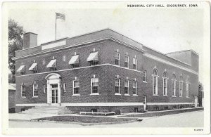 Memorial City Hall Sigourney Iowa Mailed 1942