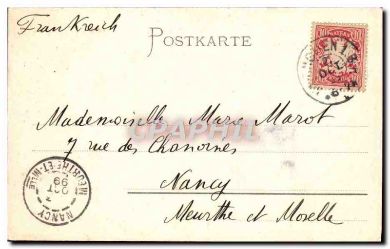 Old Postcard Gruss Aus Munchen 1899 Map