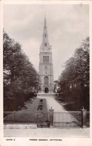 uk12363parish church  kettering real photo uk