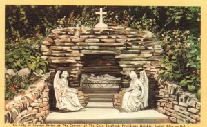 Vintage Postcard Our Lady Of Lourdes Shrine Convent Of Good Shepherd Religious