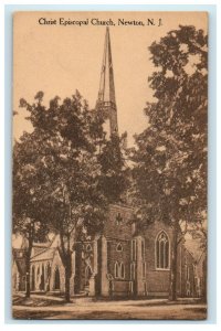 c1910 Christ Episcopal Church Newton New Jersey NJ Unposted Antique Postcard 