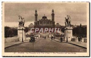 Paris - 16 - The Trocadero and the Pont d & # 39Iena - automotive - Old Postcard