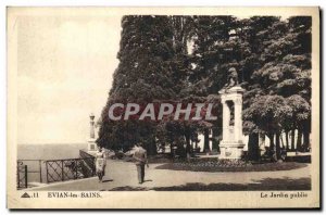 Old Postcard Evian les Bains Public Garden
