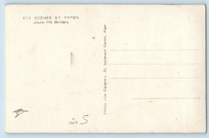 Algeria Postcard Scenes and Types Young Berber Girl c1930's RPPC Photo