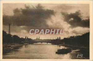 Postcard Old Paris Strolling Eiffel Tower Perspective on the Seine for the Co...