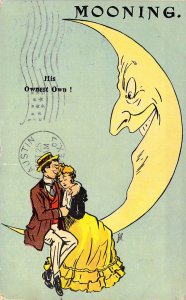 1907 Austin TX Paper Moon, His Ownest Own.Mooning, Old Postcard