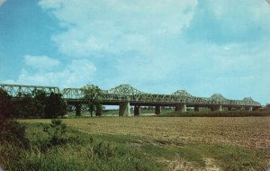 Vintage Postcard 1930's Memphis And Arkansas Bridge Memphis Tennessee TN