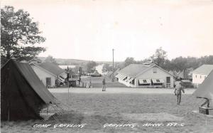 D20/ Grayling Michigan Mi Real Photo RPPC Postcard c40s Camp Grayling Military