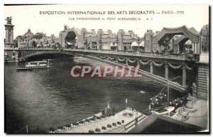 Old Postcard Paris Exposition des Arts Decorafits Panoramic Towards Pont Alex...