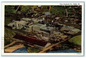 1952 Corn Products Co. Exterior Factory Building Pekin Illinois Vintage Postcard