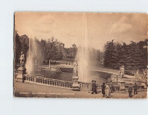 Postcard Fountain Parco del Valentino Turin Italy