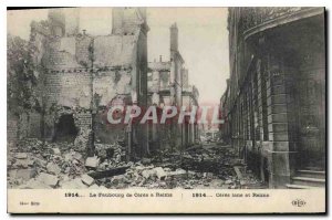 Old Postcard Militaria 1914 Faubourg Ceres in Reims