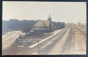 Mint Usa Real Picture Postcard Michigan Central Railway Depot Niles