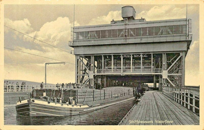 SCHIFFSHEBEWERK NIEDERFINOW ~1939 GEORGE NEUMANN PHOTO POSTCARD