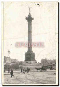 Old Postcard Paris Bastille Square