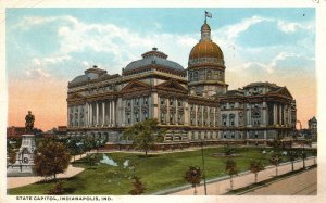 Vintage Postcard 1916 State Capitol Indianapolis Indiana In Majestic Publishing