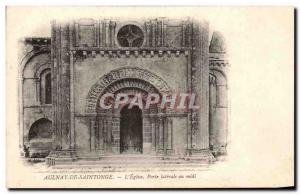 Old Postcard Aulnay De Saintonge L & # 39Eglise Iaterale door to the south