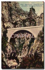 Postcard Old Bridge St. Louis Menton Border Italian Franco