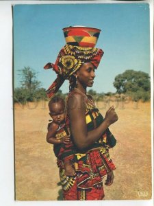 464520 French Africa young mother with baby on her back Old postcard