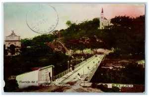 c1910 Avenida Del Viadueto at Calvario Caracas-Venezuela RPPC Photo Postcard