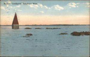 Salisbury MA Ben Butler's Toothpick Lighthouse c1910 Postcard Version #1