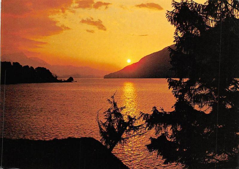 France Lake Sunset Landscape Lac Coucher De Soleil Hippostcard