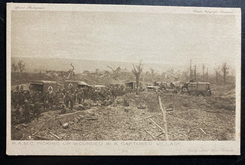 Mint Australia Postcard RPPC WWI Australian Troops Picking Up Wounded