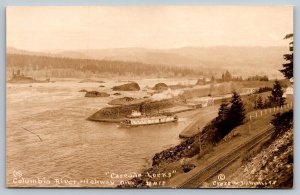 Postcard Steamer Paddle Boat - Cascade Locks  Columbia River  Oregon  RPPC c1910