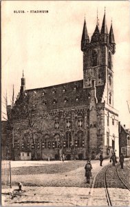 Netherlands Sluis Stadhuis Vintage Postcard C019