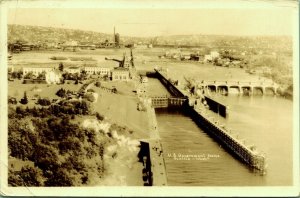 RPPC US Government Locks Seattle Washington Real Photo Postcard 1936