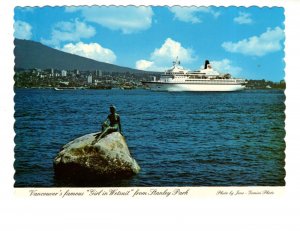 Girl in Wetsuit, Bronze Sculpture , Vancouver, British Columbia. Ship