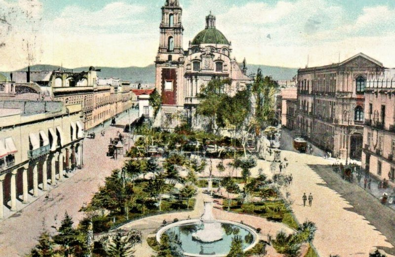 Vintage Postcard Mexico Santo Domingo Plaza 1900s