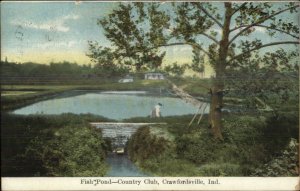 Crawfordsville IN Fish Pond Country Club c1910 Postcard #1