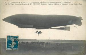 c1910 France Dirigible Airship Military Airstation LeBaudy Julliot RPPC Photo