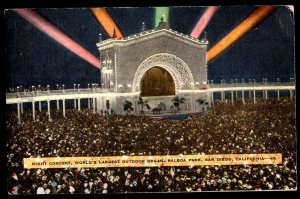 California SAN DIEGO Balboa Park Night Concert World's Outdoor Organ ~ Linen