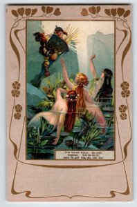 Mermaids Robber Rescue Underwater Fantasy Postcard Tuck Wagner Opera 694 Unused
