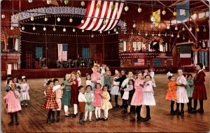 Postcard Interior of Dancing Pavilion, Children Dancing in Venice, California