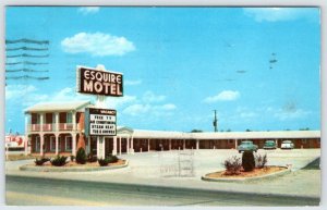 1959 ESQUIRE MOTEL EVANSVILLE INDIANA FREE TV AIR CONDITIONING VINTAGE POSTCARD