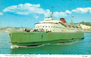 Free Enterprise III Leaving Dover Ship Vintage Postcard 07.47