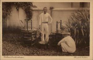 Batavia Java Indonesia The Pork Butcher c1910 Postcard