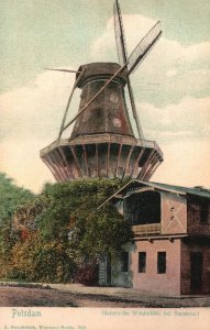 Vintage Postcard 1910's Potsdam Historische Windmuble Bei Sanssouci