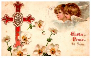 Easter   Cross, Cherubs, flowers