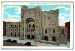 1934 Masonic Temple and Scottish Rite Cathedral Scranton PA Posted Postcard